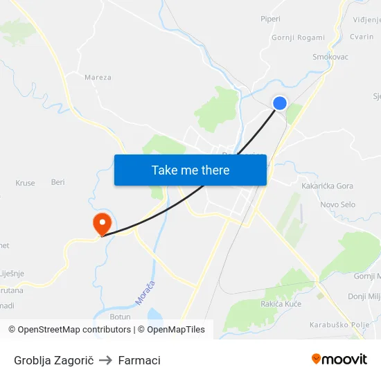 Groblja Zagorič to Farmaci map