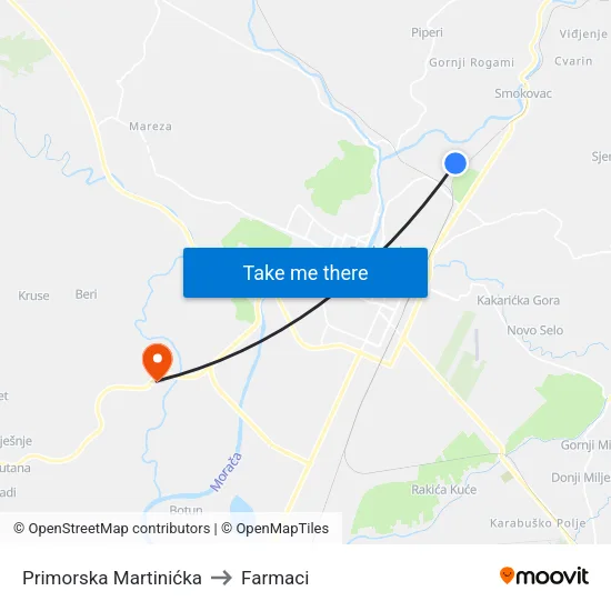 Primorska Martinićka to Farmaci map