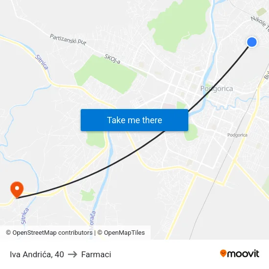 Iva Andrića, 40 to Farmaci map