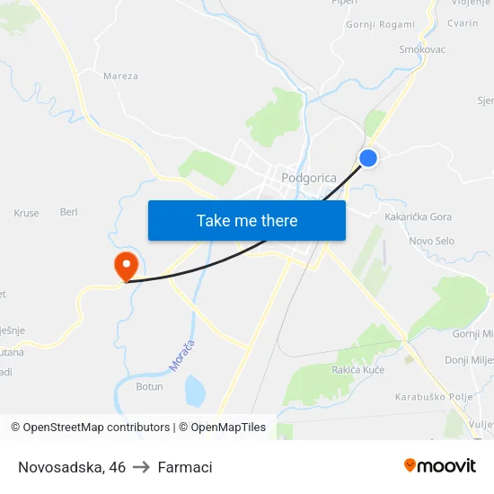 Novosadska, 46 to Farmaci map