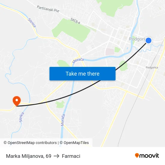 Marka Miljanova, 69 to Farmaci map