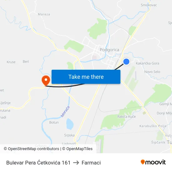 Bulevar Pera Ćetkovića 161 to Farmaci map