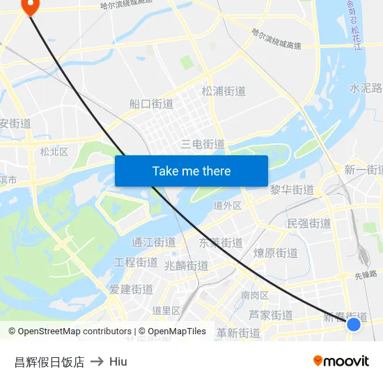 Changhui Holiday Hotel to Hiu map