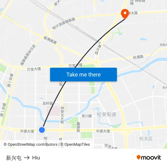 Xinxing Village to Hiu map