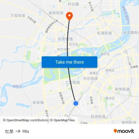 Red Star to Hiu map