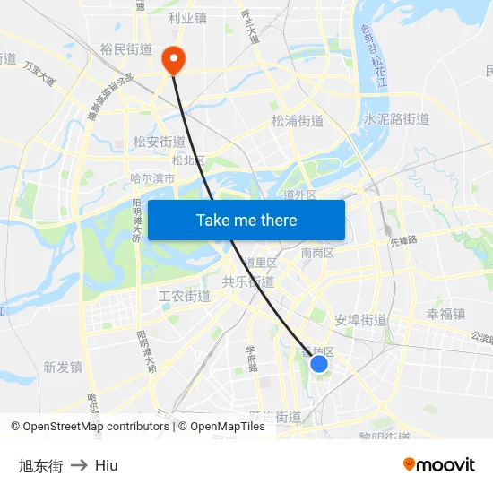 旭东街 to Hiu map