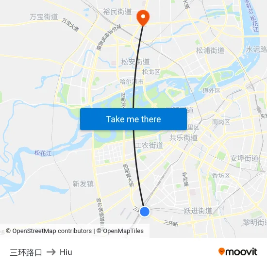 Third Ring Road Junction to Hiu map