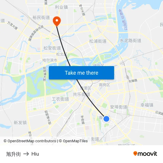 Xusheng Street to Hiu map