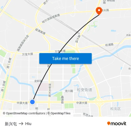 Xinxing Village to Hiu map