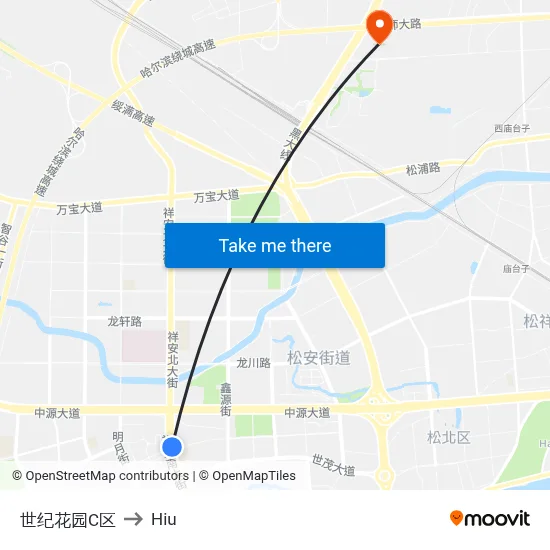 Century Garden Zone C to Hiu map