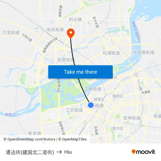 Tongda Street (Jianguo North 2nd Street) to Hiu map