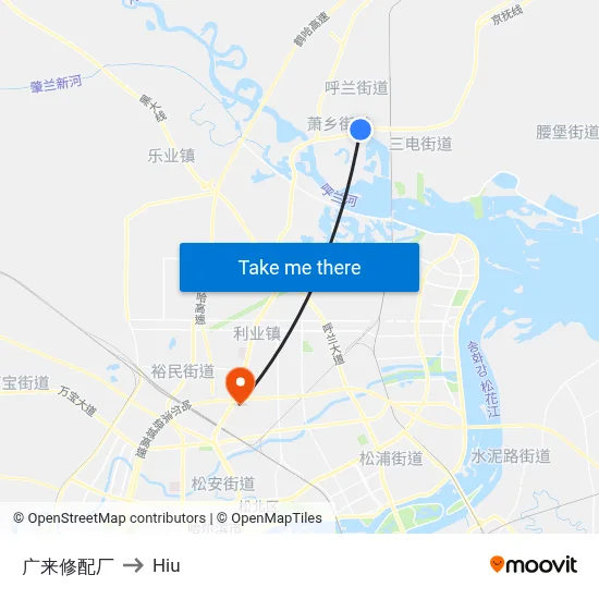 Guanglai Repair Factory to Hiu map