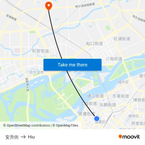 Ansheng Street to Hiu map