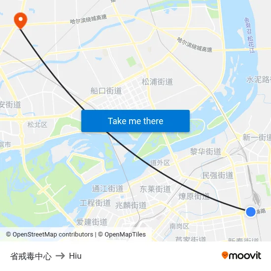 Provincial Drug Rehabilitation Center to Hiu map