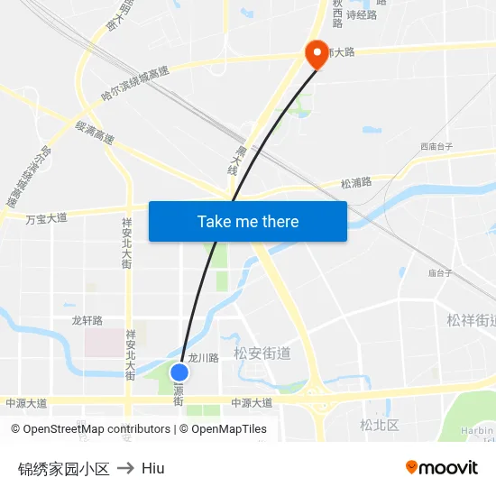 Jinxiu Garden Complex to Hiu map