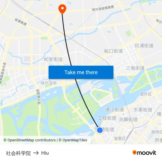 Academy of Social Sciences to Hiu map