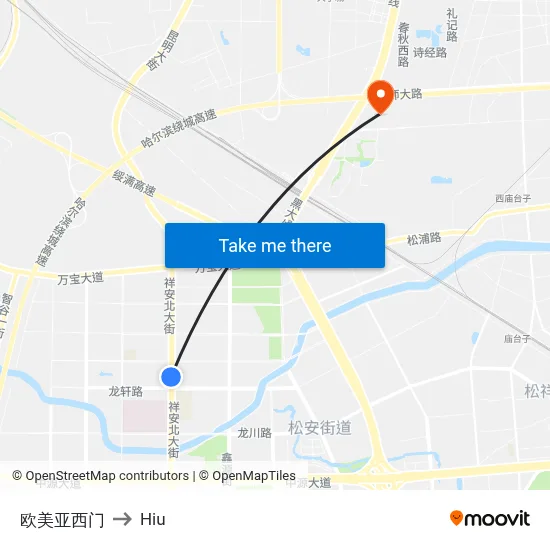 Oumeiya West Gate to Hiu map