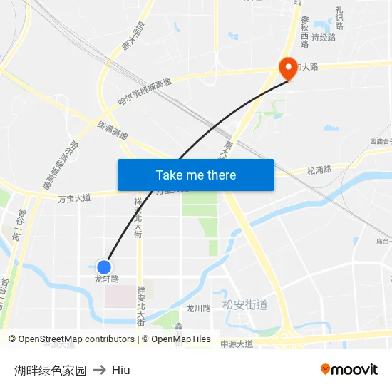 Lakeside Green Garden to Hiu map