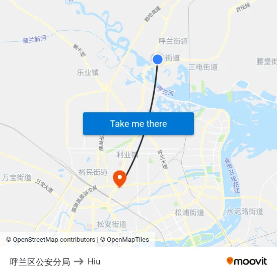 Hulan District Police Station to Hiu map