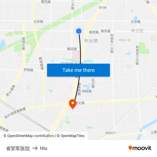 Provincial Veterans Hospital to Hiu map