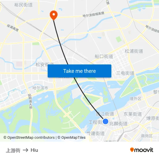Shangyou Street to Hiu map