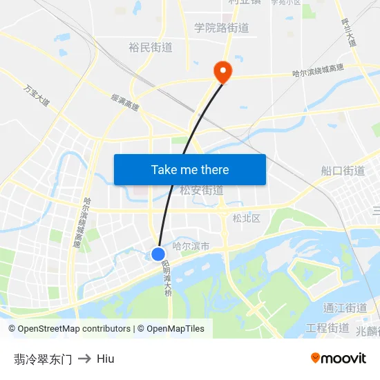 Feileangcui East Gate to Hiu map