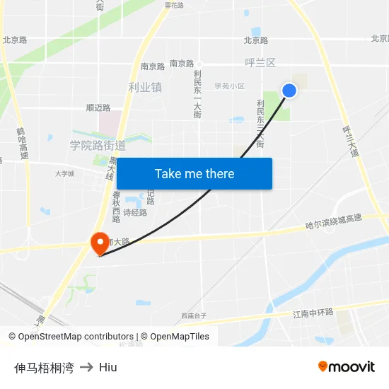 Shenma Wutong Bay to Hiu map