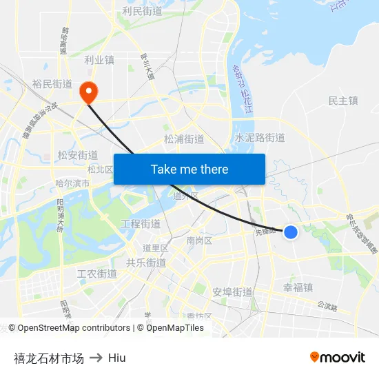 Xilong Stone Market to Hiu map