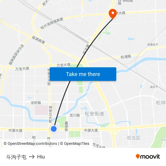 Dougouzi Village to Hiu map