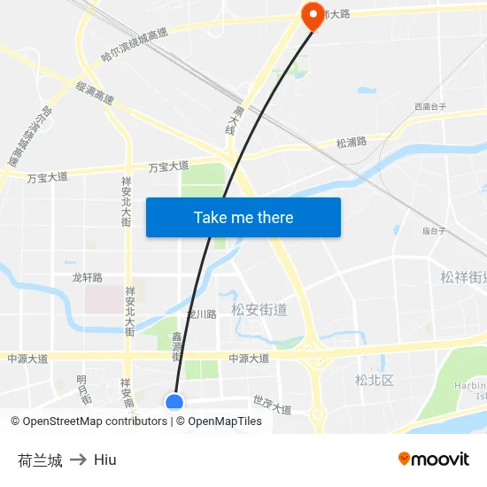 Holland City to Hiu map