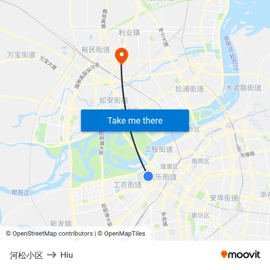Hesong Residential Area to Hiu map