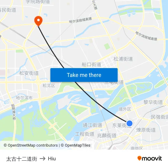 Taigu 12th Street to Hiu map