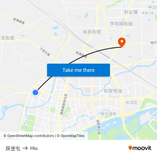 Xuebao Village to Hiu map