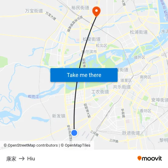Kang House to Hiu map