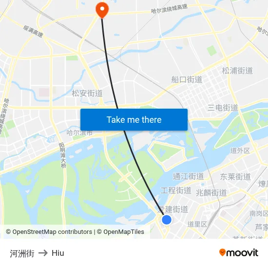 Hezhou Street to Hiu map