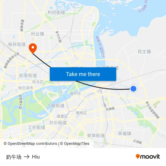 Dairy Farm to Hiu map