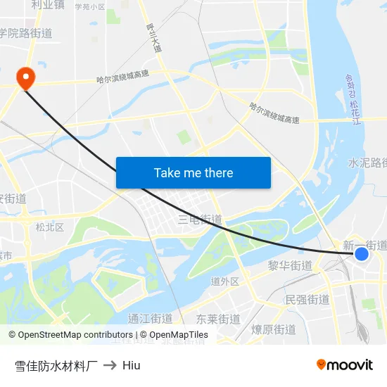 Xuejia Waterproofing Materials Factory to Hiu map