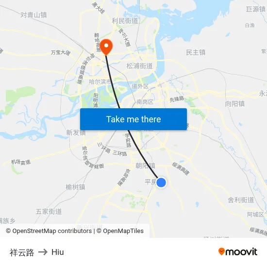 XiangYun Road to Hiu map