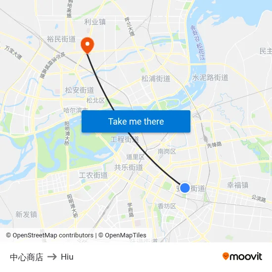 Central Store to Hiu map