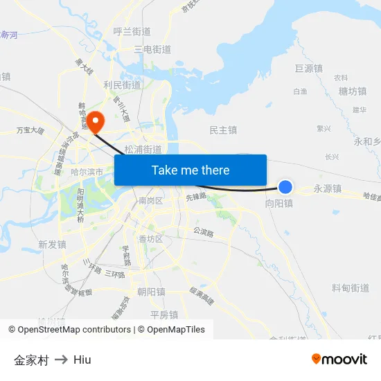 Jin Family Village to Hiu map