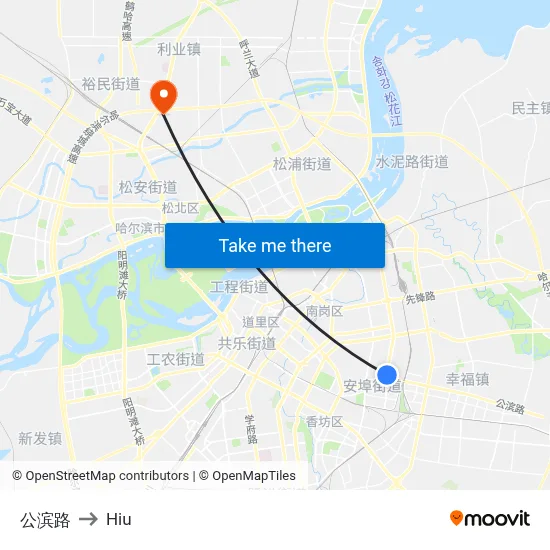 Gongbin Road to Hiu map