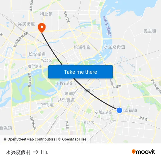 Yongxing Resort to Hiu map