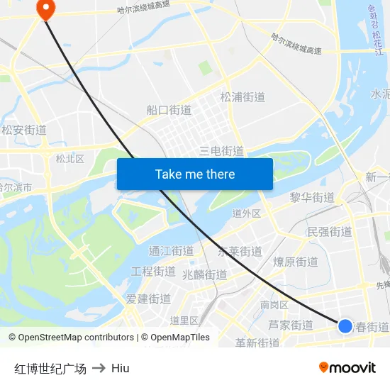 Hongbo Century Plaza to Hiu map