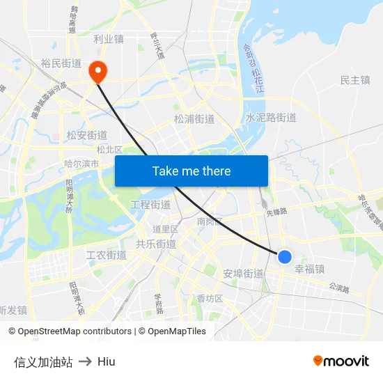 Xinyi Gas Station to Hiu map