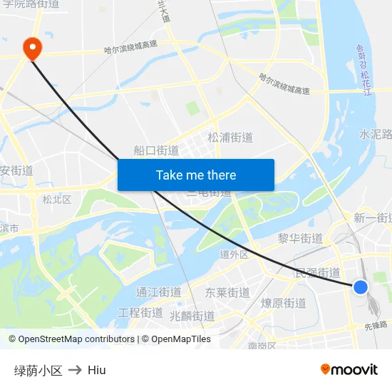 Green Shade Residential Area to Hiu map