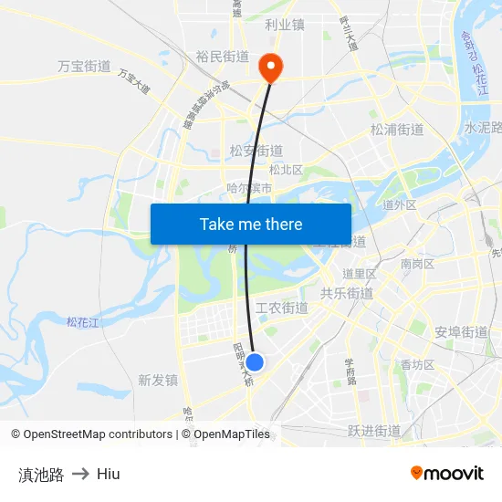 Dianchi Road to Hiu map