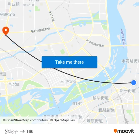 Shatao Zi to Hiu map