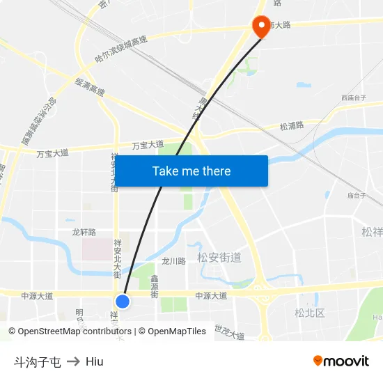 Dougouzi Village to Hiu map