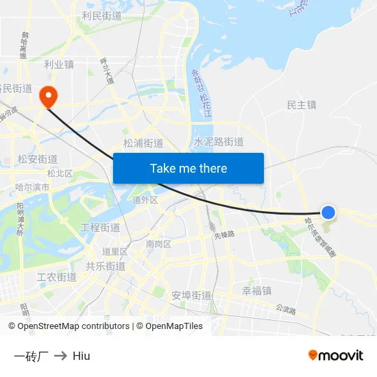 First Brick Factory to Hiu map