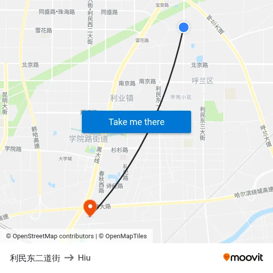Limin East 2nd Street to Hiu map